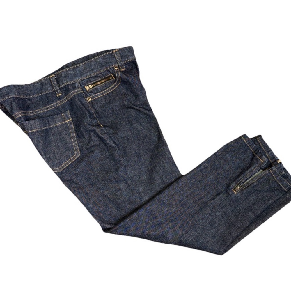 ANN TAYLOR LINDSIE WAIST MODERN FIT CROP CAPRI DENIM JEANS ZIPPERS AT HEMS WOMEN